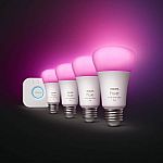 Philips Hue 4pk White and Color Ambiance 75W A19 LED Smart Bulb Starter Kit $129