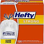 120-Ct Hefty Strong 13-Gal Drawstring Trash Bags $13.91