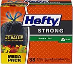 38-Ct 39-Gal Hefty Strong Lawn & Leaf Drawstring Trash Bags $11