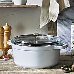 Staub Cast Iron 4-qt Round Cocotte with Glass Lid $85 and more