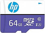 HP 64GB mx330 Class 10 U3 microSDXC Flash Memory Card $4