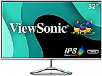 ViewSonic 32” 1080p Widescreen IPS Monitor (VX3276-MHD) $135.99