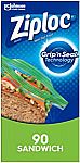 90-Ct Ziploc Sandwich & Snack Bags $2.80