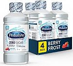 4-Count 1-Liter Pedialyte Electrolyte Hydration Water w/ Zero Sugar (Berry Frost) $6