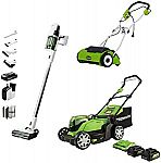 Greenworks 48V 17" Cordless Lawn Mower, (2) 4.0Ah USB Batteries (USB Hub) and Dual Port Rapid Charger Included (2 x 24V) $200