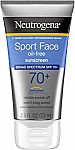 2.5 Oz Neutrogena Sport Face Oil-Free Lotion Sunscreen $5.56