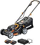Worx WG743 40V Power Share 4.0Ah 17" Cordless Lawn Mower with 2 Batteries $210 and more