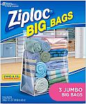 3-Count 20-Gallon Ziploc Jumbo Big Bags $4.20