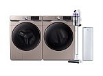 Samsung 4.5 Cu. Ft. Front Load Steam Washer + 7.5 Cu. Ft.Steam Sanitize+ Dryer + Jet 70 Pet Vacuum w/ Station $1620