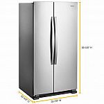 Whirlpool 25 cu. ft. Large Side-by-Side Refrigerator $999