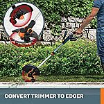 Worx GT 20V PowerShare Cordless 12" String Trimmer & Edger $97