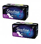 28-Count Stayfree Ultra Thin Overnight Pads w/ Wings (2 for $7.65)
