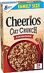 24 Oz Cheerios Cinnamon Oat Crunch Breakfast Cereal $3