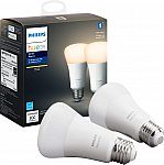 Philips Hue White A19 Bluetooth Smart LED Bulb (2-Pack) $18.99 and more