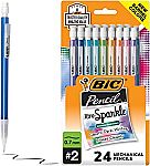 Bic Writing Supplies Sale - 24 Ct Xtra-Sparkle Mechanical Pencil $3.48 and more