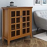 SIMPLIHOME Artisan SOLID WOOD 38 inch Wide Transitional Medium Storage Cabinet $258