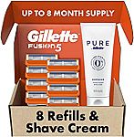 Gillette Fusion5 Mens Razors 8 Razor Blade Refills Plus Shaving Cream $14 (Prime Accounts)