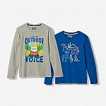 Eddie Bauer Kids Flash Sale: 2-Pk Long-Sleeve T-Shirt $12.80 + Free Shipping All Orders