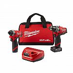 Milwaukee M12 FUEL 12-Volt Hammer Drill and Impact Driver Combo Kit $97.69