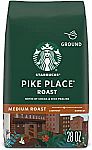 28-oz Starbucks Medium Roast Ground Coffee — Pike Place Roast $12