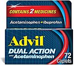 72 ct Advil Dual Action Combination Ibuprofen 250mg and Acetaminophen 500mg $6.60