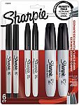 6-Count Sharpie Permanent Markers Variety Pack $5