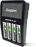 Energizer Rechargeable AA/AAA Battery Charger + 4 Rechargeable AA Batteries $11