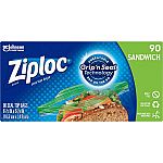1080-Count Ziploc Sandwich Bags (90-Count, 12-Pack) $16.12