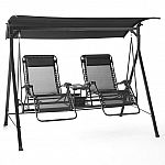 Mainstays Zero-Gravity Steel Porch Swing (Black) $199