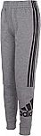 adidas Boys' Core 3-Stripes Joggers (Grey Heather) $9 (orig. $34)