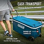 Coleman 100-Qt Ice Chest Wheeled Hard Coolers $43 & More Camping Sale