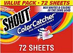 72-Count Shout Color Catcher Dye Trapping Sheets $7.45
