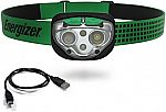 Energizer Vision Rechargeable LED Headlamp (Green) $11.50, Keychain Flashlight $4.50