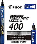 12-Ct Pilot Premium 400 Broad Chisel Tip Permanent Markers (Blue) $5.35