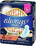 66Ct Always Maxi Pads Size 4 Overnight Absorbency with Wings $11 and more