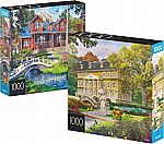 2-Pack of 1000-Piece Jigsaw Puzzles (Pine Cabin and Summer Estate) $9