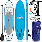 SereneLife Inflatable Stand Up Paddle Board with Premium Accessories & Carry Bag $230