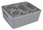 Simplify 10-Pack Plastic Organizing Basket Set (White or Gray) $14.65