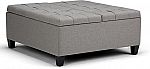 Simpli Home Harrison 36" Wide Square Coffee Table Storage Ottoman $128 (orig. $330)