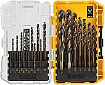 DEWALT DWA1181 21-Piece Set Black Oxide Coated Hss Twist Drill Bit Set $16