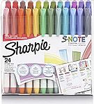 24 Count Sharpie S-Note Creative Markers, Highlighters, Chisel Tip $15 and more