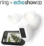 Ring Floodlight Cam Wired Plus (White) bundle with Echo Show 5 (2nd Gen) $160 or $135