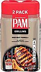 2-pack PAM Grilling High Temperature Cooking Spray (5.0 oz ea) $1.90 (Sam's club pickup)