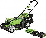 Greenworks 17" Cordless Lawn Mower w/ 2X 4.0Ah Battery + Rapid Charger $214 & More