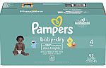 92-Count Pampers Baby Dry Disposable Baby Diapers (Size 4) $17.50