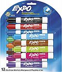 12 Ct. EXPO Low Odor Dry Erase Markers, Chisel Tip, Assorted Colors $8.97