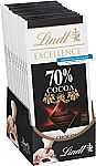 Pack of 12 Lindt Excellence Bar, 70% Cocoa Dark Chocolate $22.56