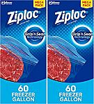 120-Count  Ziploc Gallon Food Storage Freezer Bags $11.05 