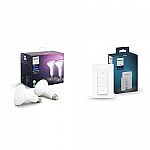 Prime Members: Philips Hue WCA BR30 2pk + Free Dimmer Switch V2 $58.53