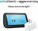 Echo Show 5 (2nd Gen) Charcoal with Amazon Smart Plug $40